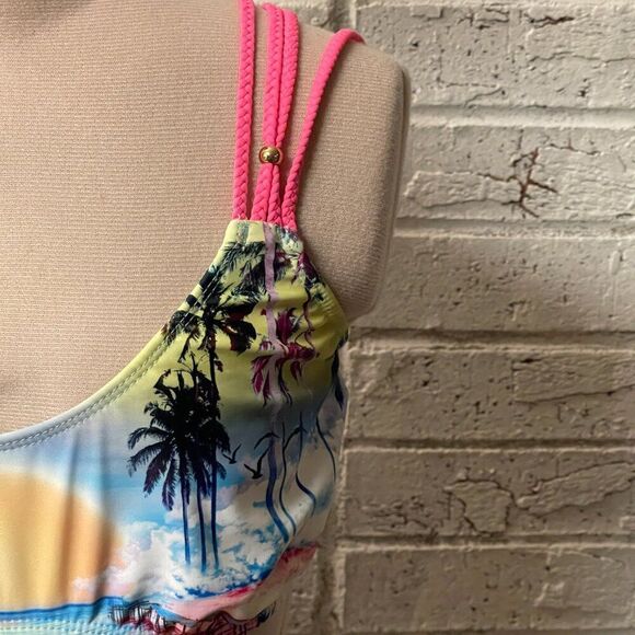 Hobie surfer ocean printed Y2K Bikini swim top Medium - Picture 2 of 11
